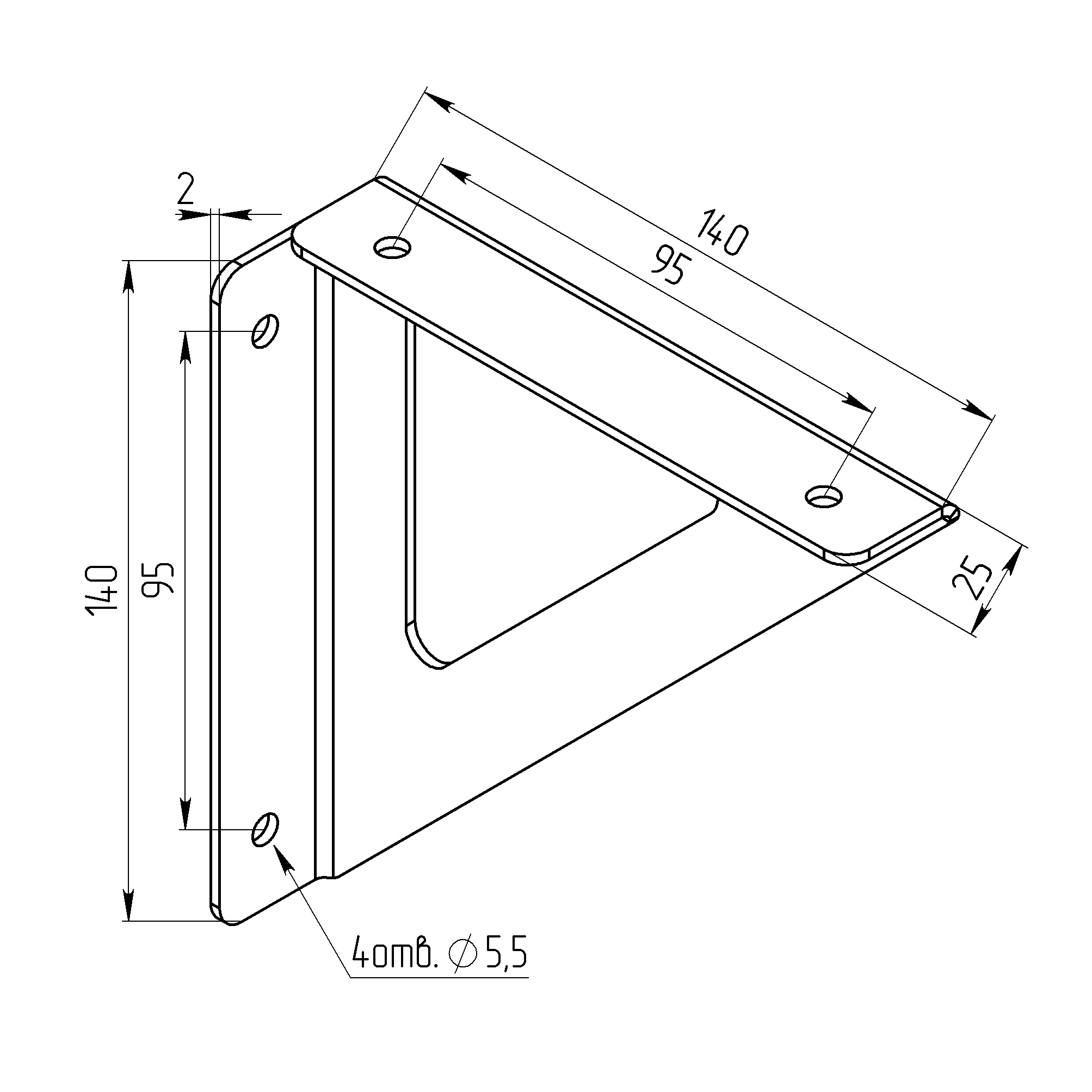 Консоль декоративная Атлас L=140х140 черный